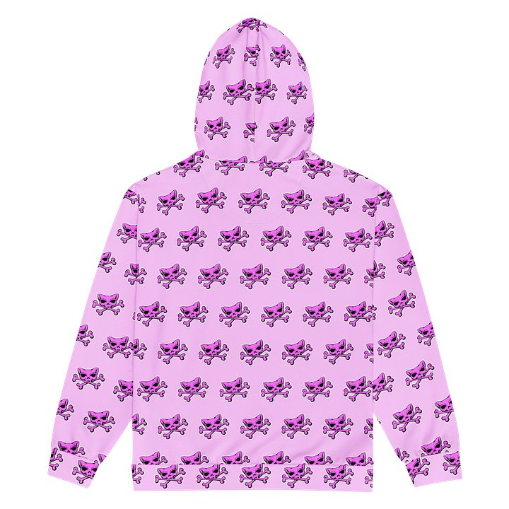 (Light Mode) Pink Kat Skull Zip Hoodie product image (2)