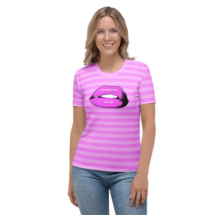 Pink Stripped Lips Designer Tee product image (1)
