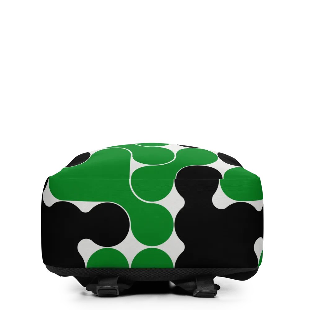 Green & Black Circles All-Over Print Minimalist Backpack product image (3)