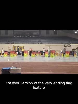 In honor of April Camp tomorrow here is the first version of the ending flag feature like literally ten seconds after we learned it which changed about six or seven times during the season! #variationsonaflagfeature I can’t wait for April Camp but so sad it’s my last one!!  #winterguard #guard #colorguard #dci 