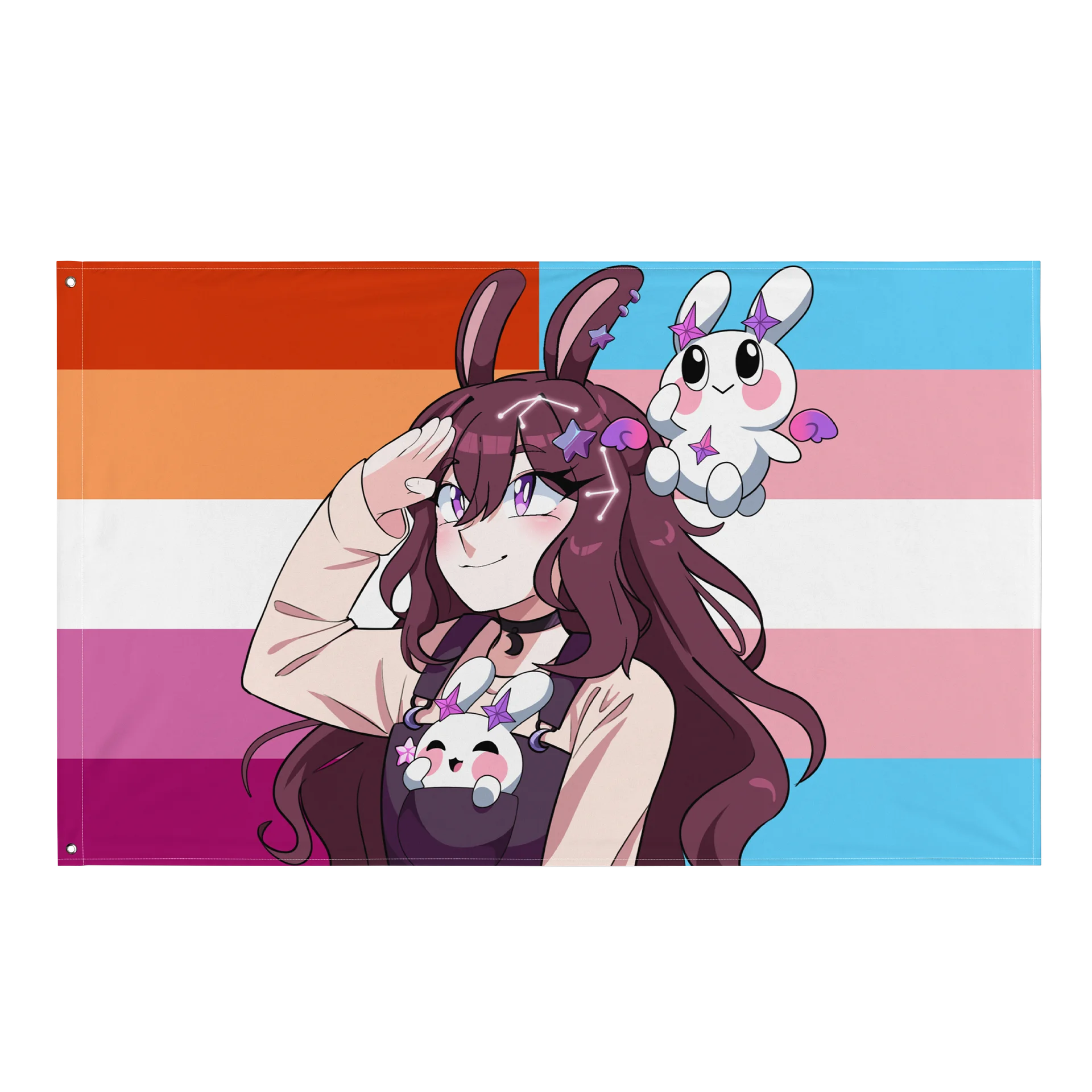 Trans Lesbian Pride Flag - featuring Yuwuna and Mellow! product image (1)