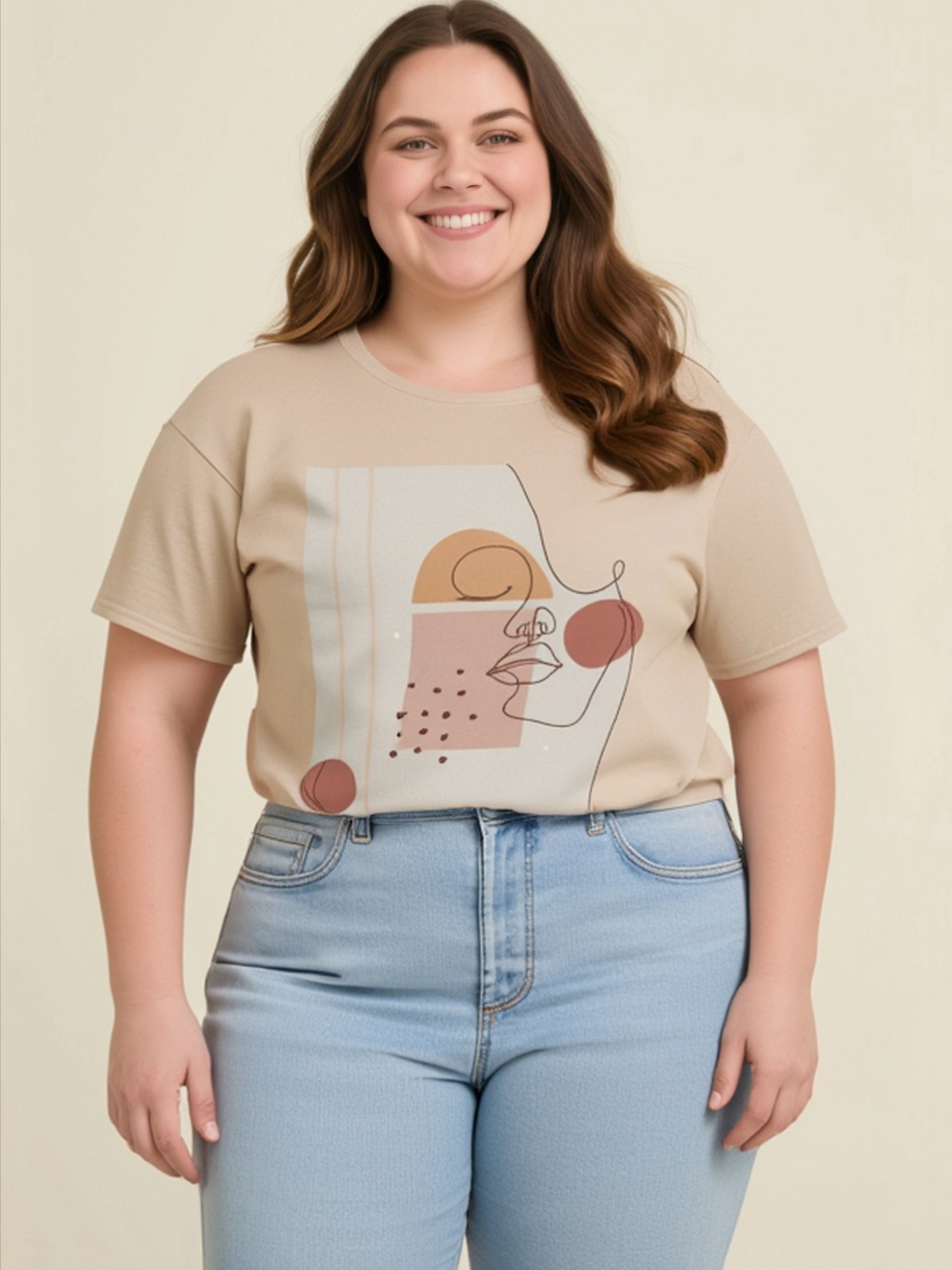 Abstract Face Minimalist T-Shirt product image (8)