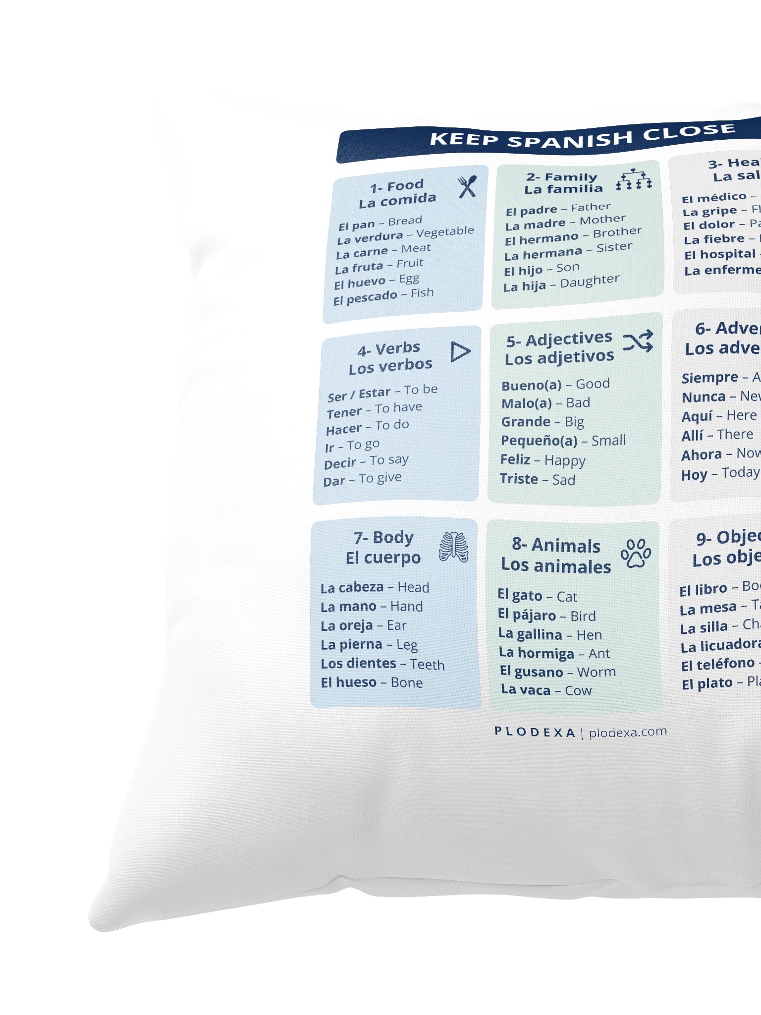 Keep Spanish Close: Over 50 Spanish Words Pillow product image (3)