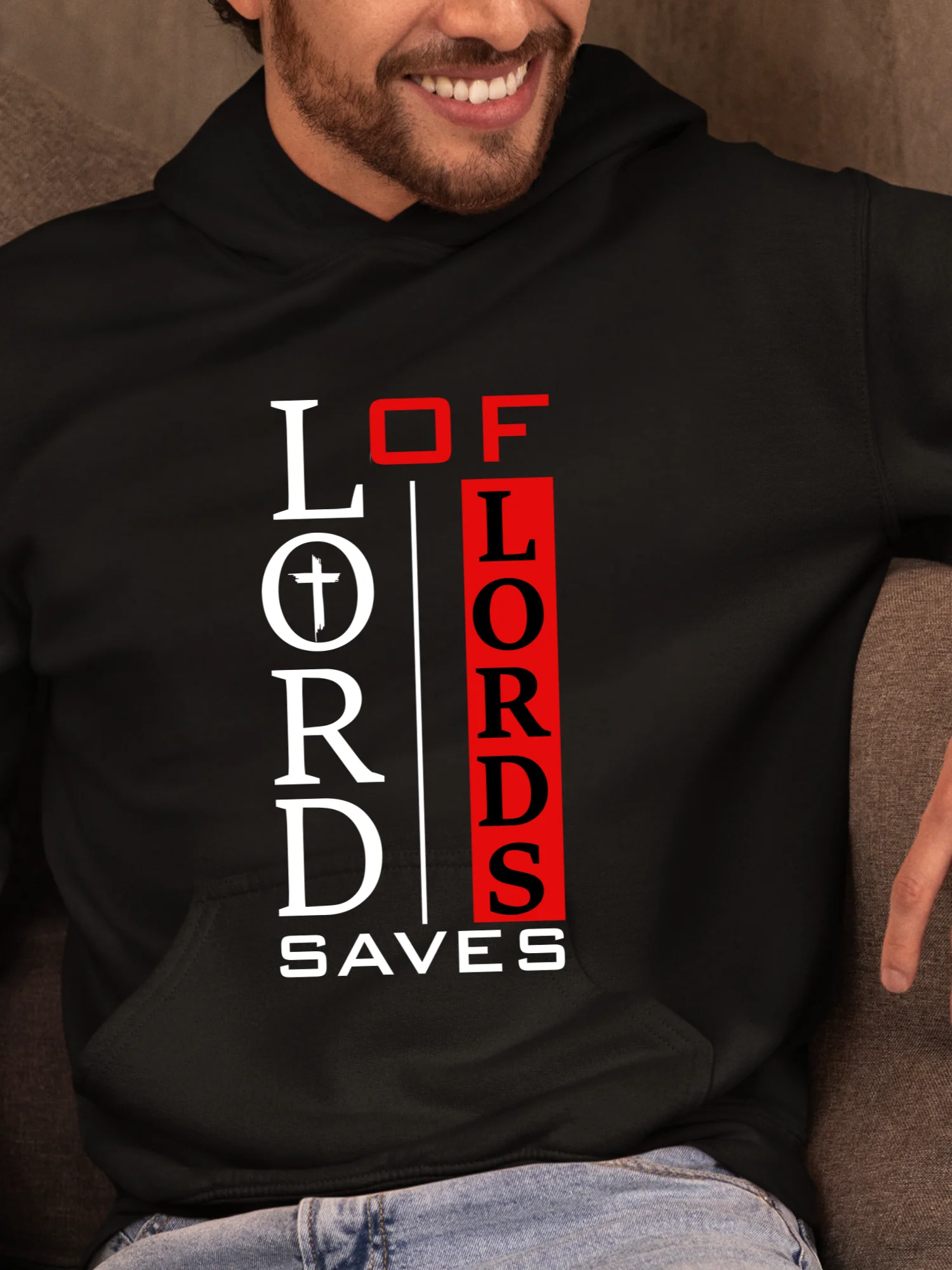 Lord of Lords Saves Christian Hoodie | Jesus Christ Faith Apparel | Bold Evangelism Hoodie for Believers product image (1)