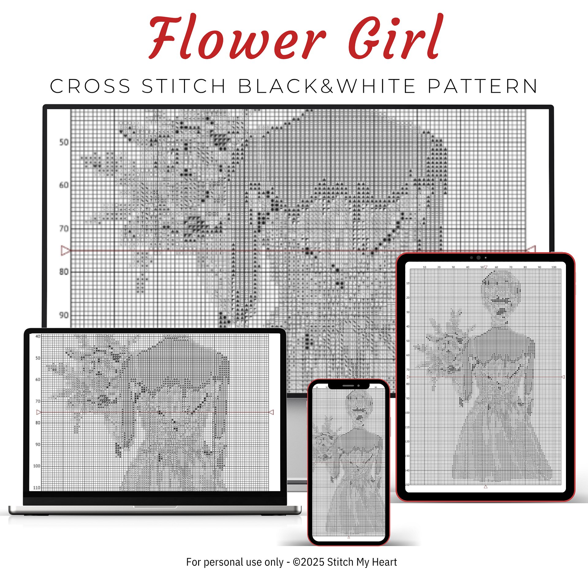 Flower Girls Bundle Cross Stitch Pattern product image (5)