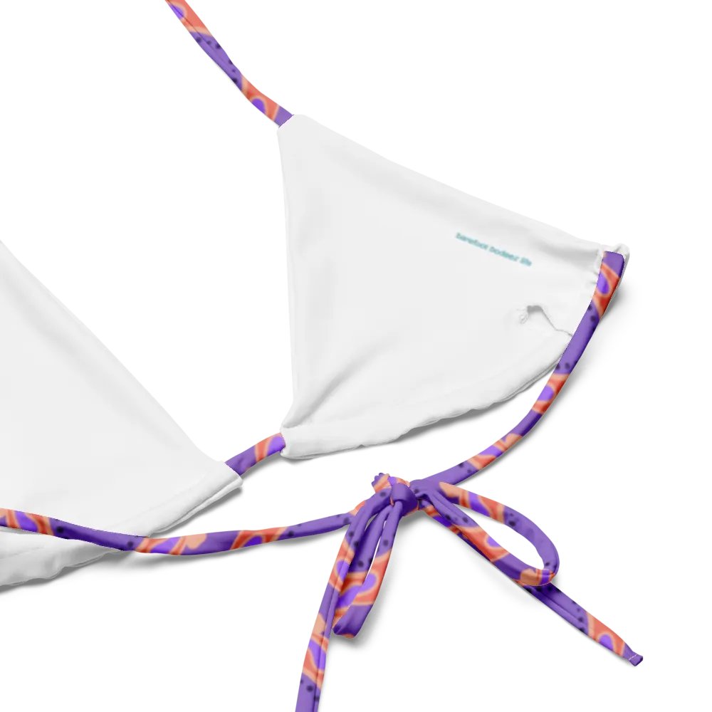 Pastel Orange and Mauve Pattern String Bikini Top product image (4)