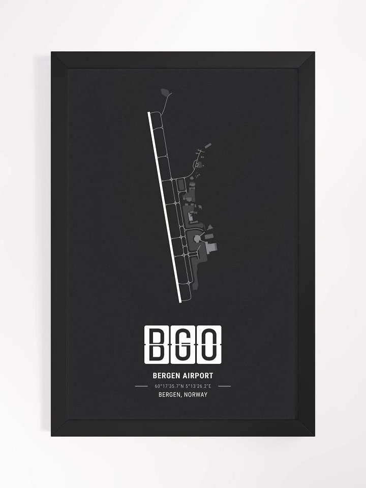 Framed Airport BGO Premium Map On Matt Paper product image (1)