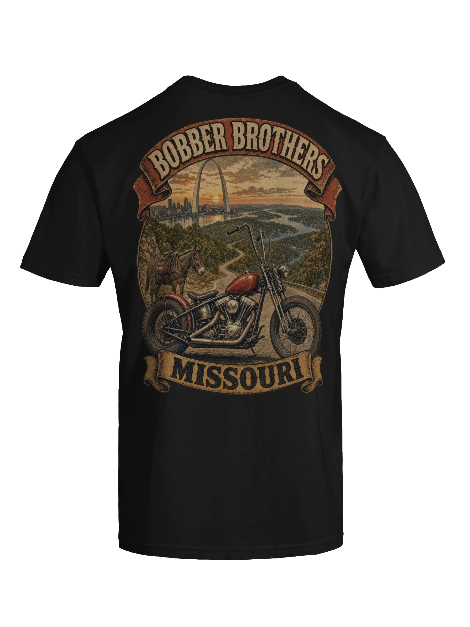 Missouri motorcycle t-shirt design by Bobber Brothers