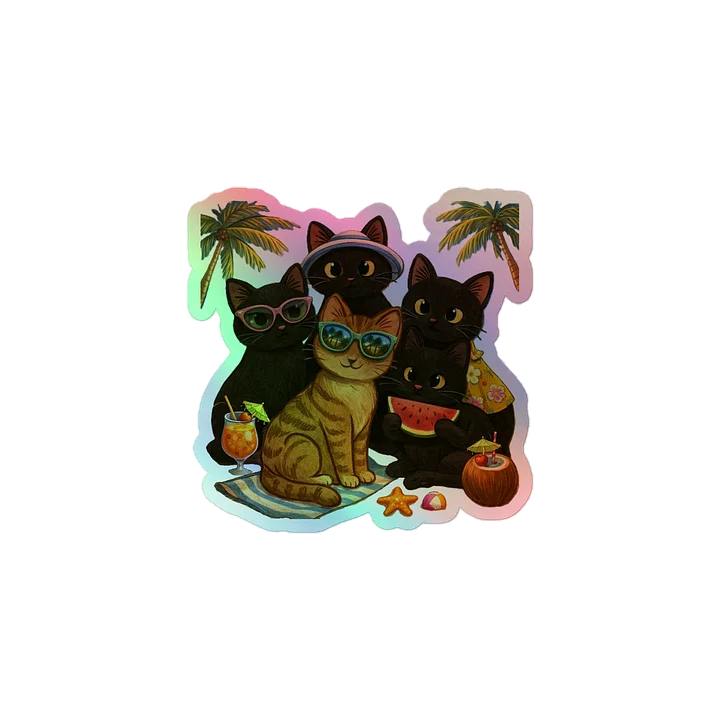Cat brigade summer Holographic Sticker Set product image (1)