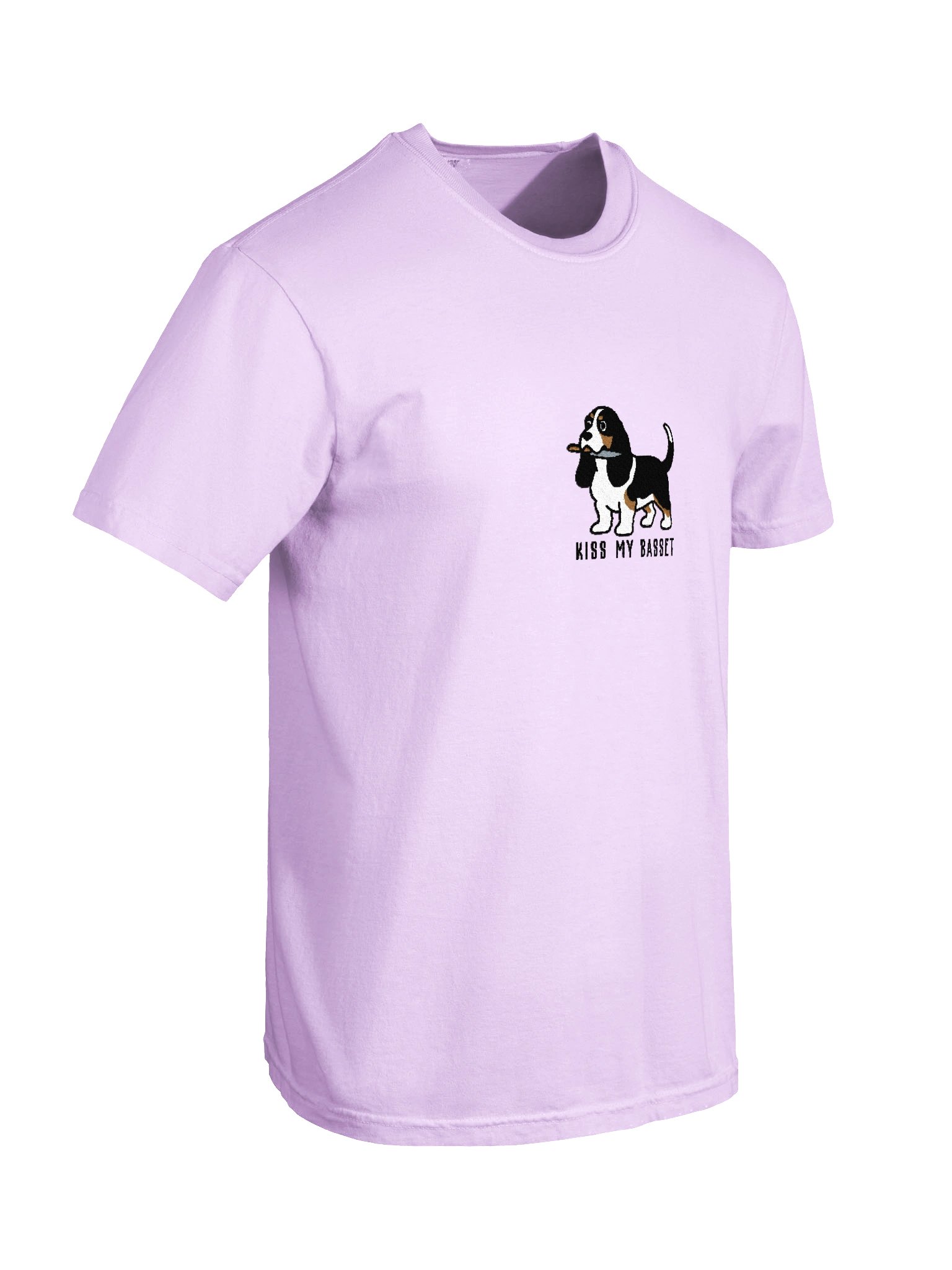 Kiss My Basset Funny Chibi-Style Embroidered T-Shirt for Basset Hound(Tricolor) Owners product image (100)
