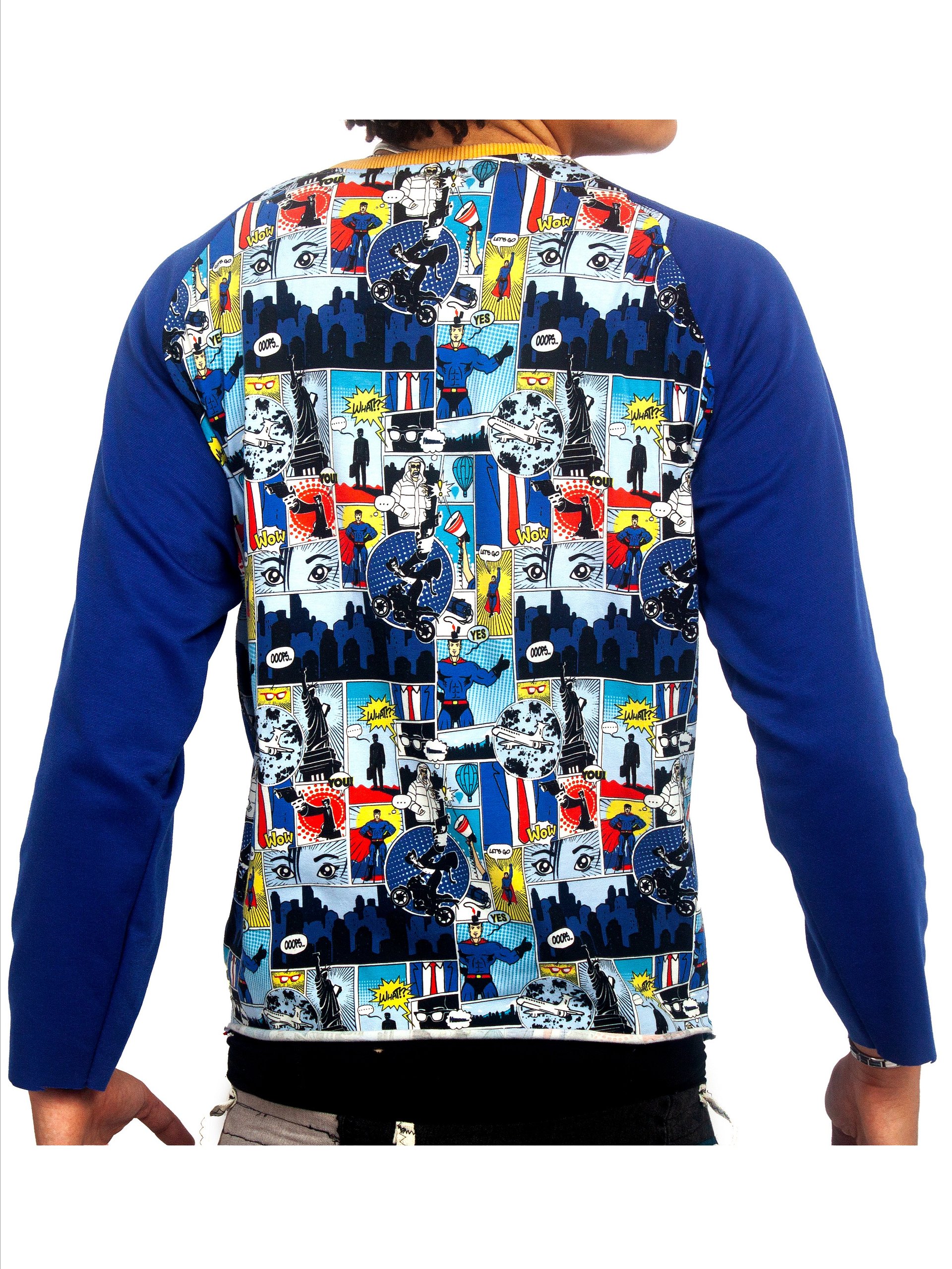 RAGLAN LONG SLEEVE TEE - 2 BUTTON - BLUE product image (3)