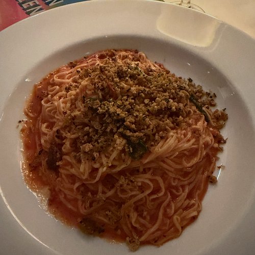 I had a lovely time at the Pizza Grace popup night at Elvie’s

SPAGHETTI — calabrian chili, tomato, parmigiano, herb breadcru...