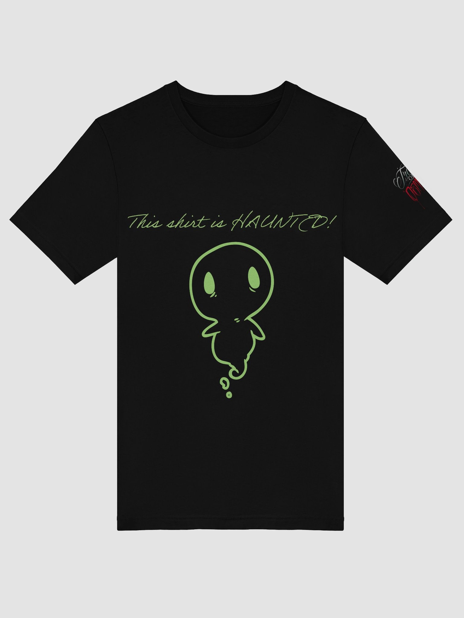"This Shirt Is Haunted" with Ghostie Black with Green product image (5)