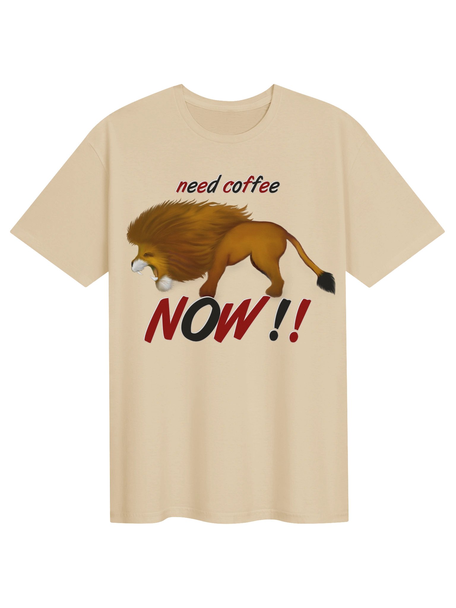 Lion "Need Coffee NOW" T-Shirt. Unisex Gildan Softstyle T-Shirt product image (1)