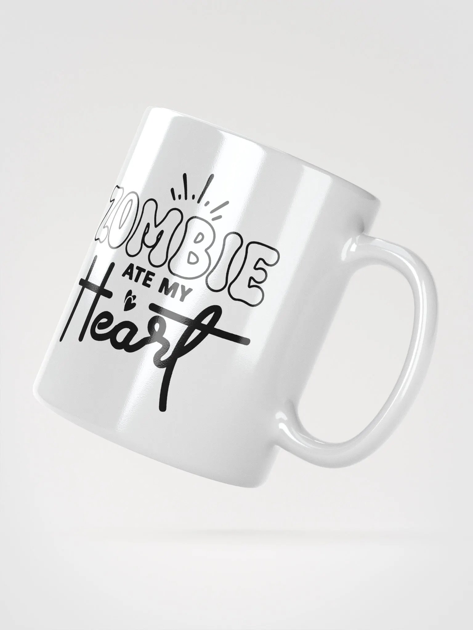 Zombie Ate My Heart White Glossy Mug product image (2)