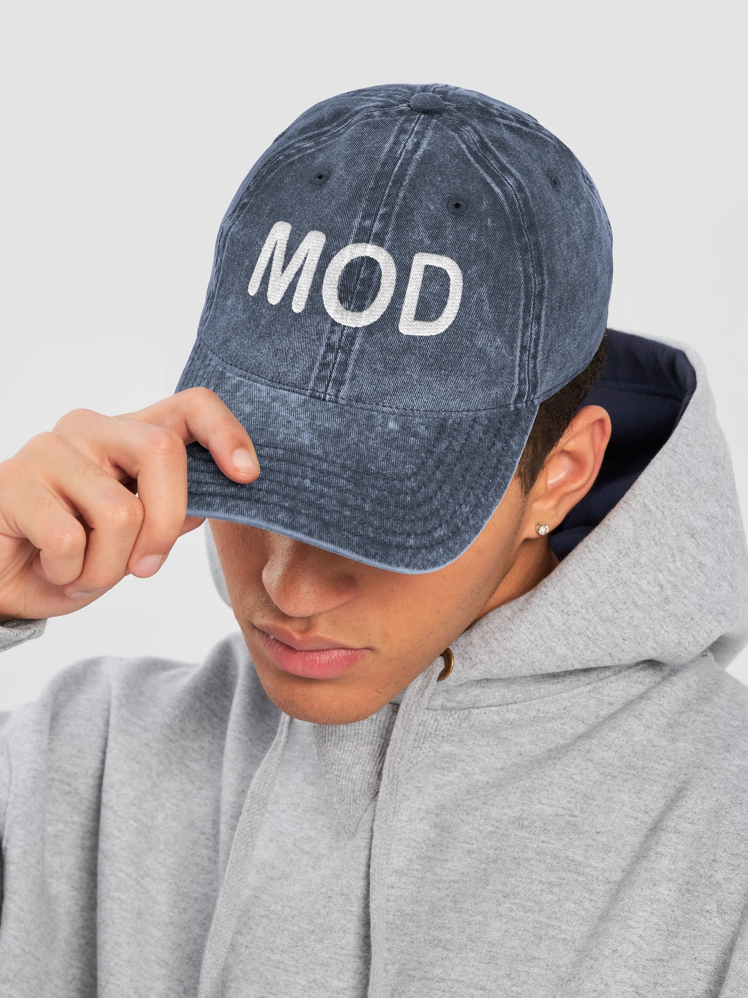 MOD Chat Check Navy Vintage Wash Dad Hat product image (7)