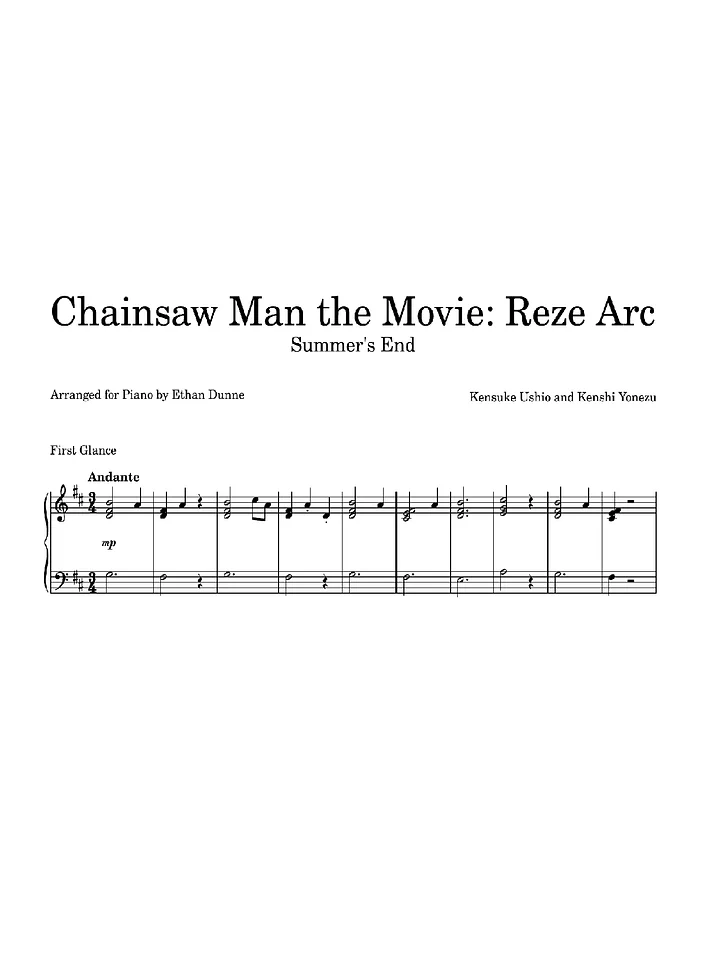 First Glance by Kensuke Ushio | Chainsaw Man the Movie: Reze Arc product image (1)