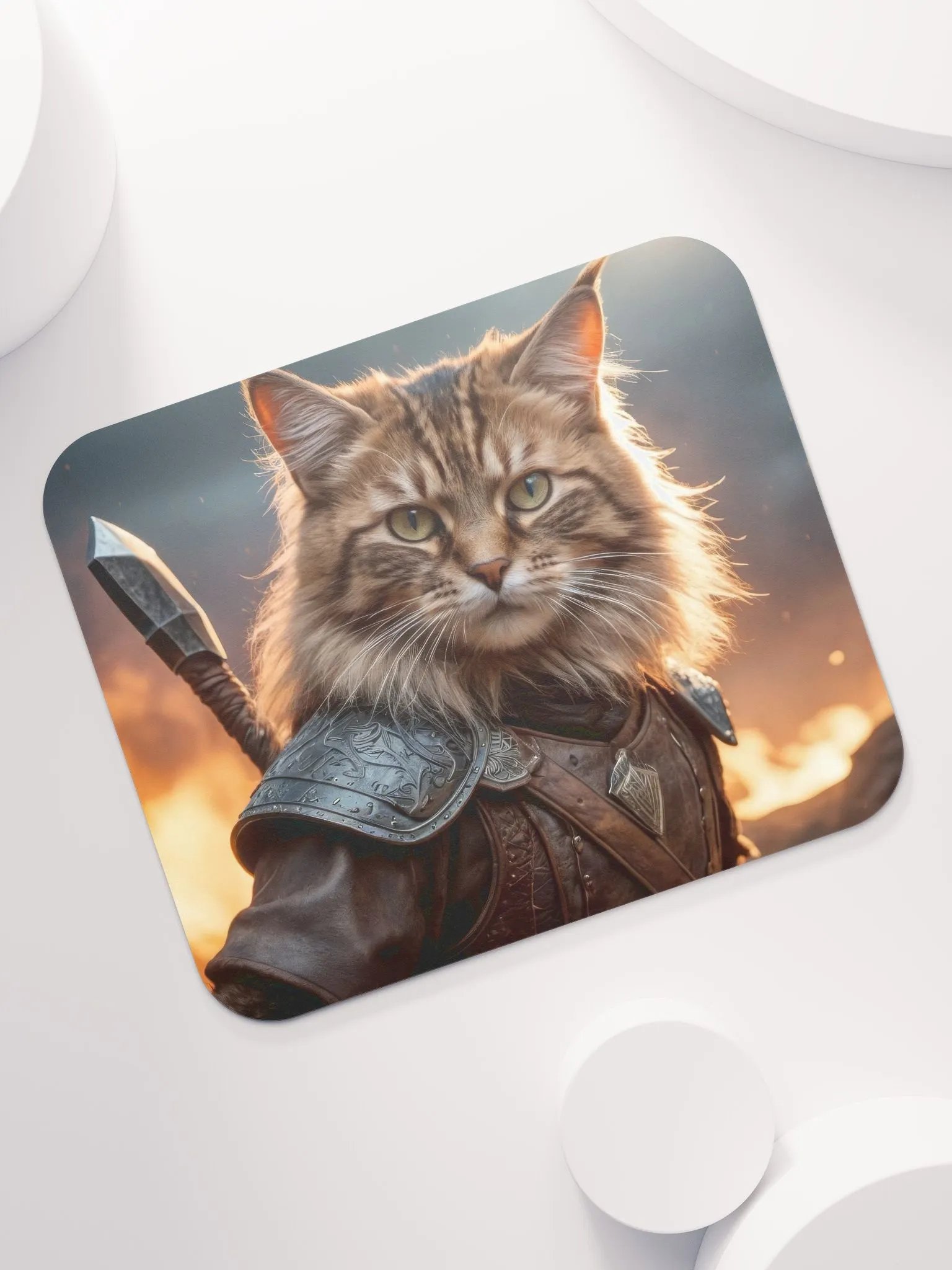 Badass Barbarian Cat Mouse Pad Classic product image (7)