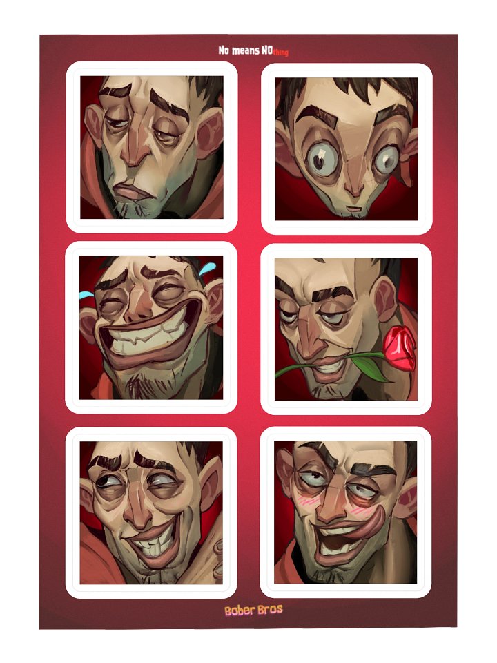 Radek Faces Sticker Sheet product image (1)