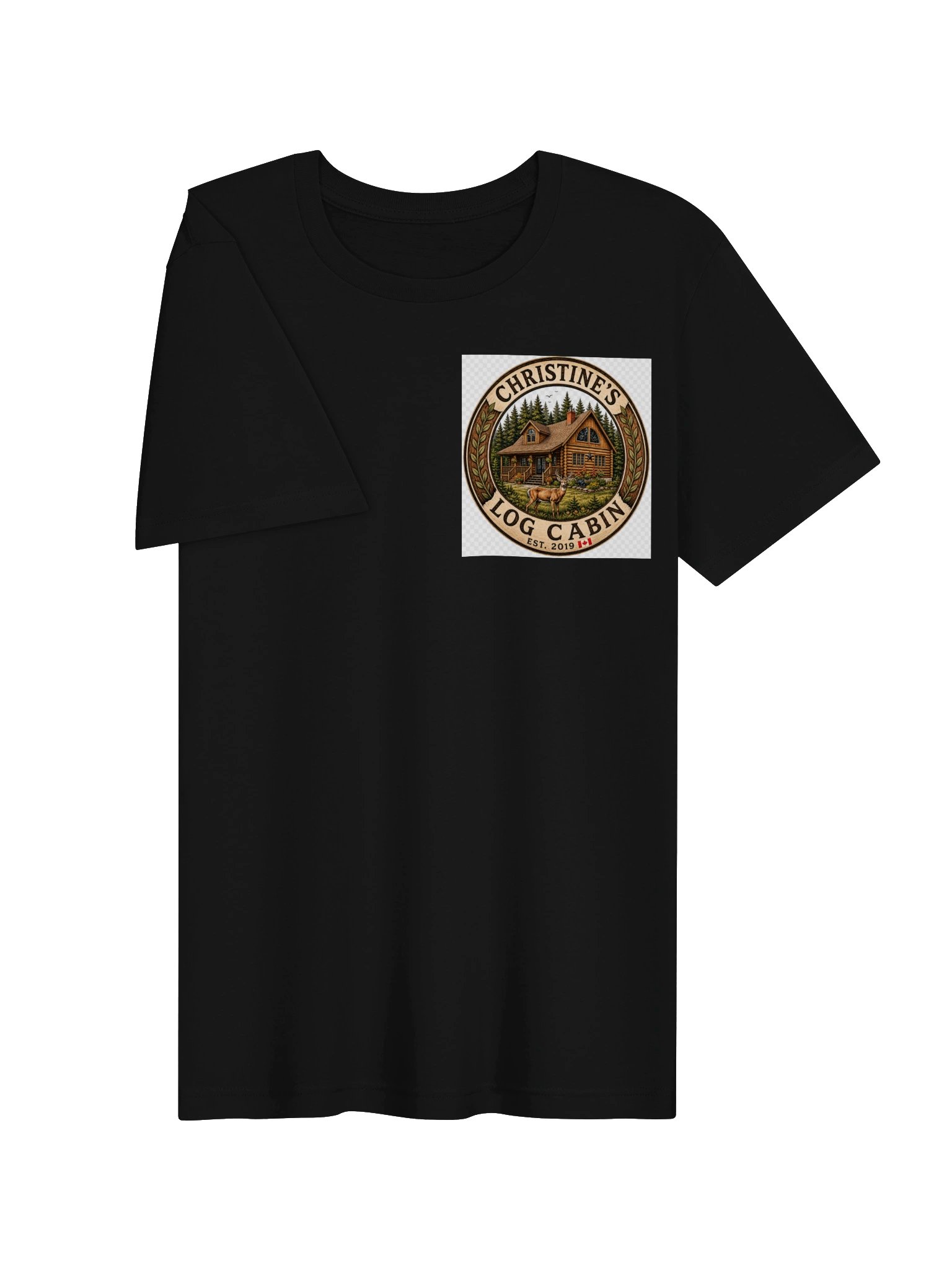 Christine's Log Cabin Premium Cotton T-Shirt | Rustic Logo Tee product image (3)