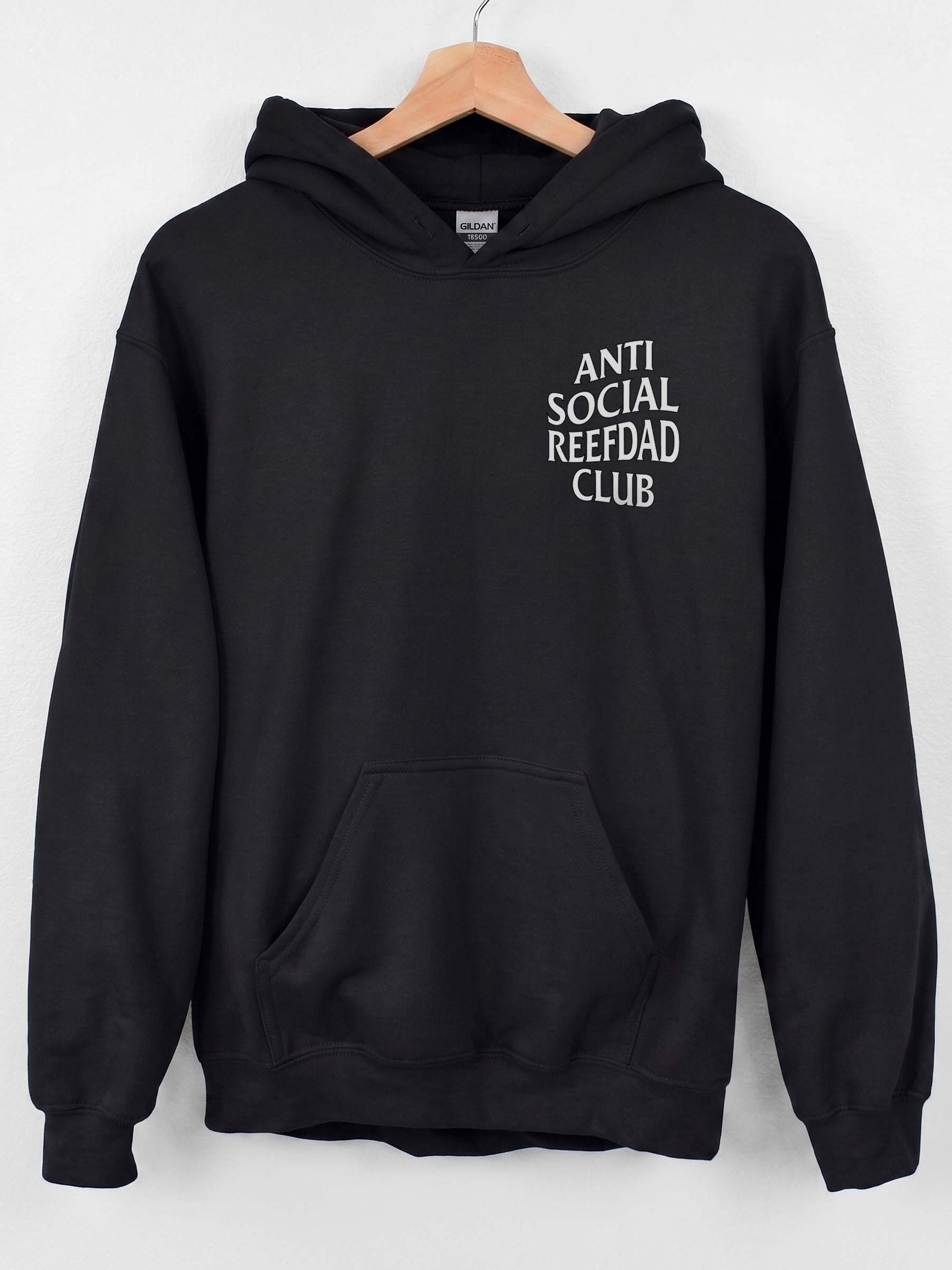 Anti Social Reef Dad Club Hoodie – Funny Coral Reef Fishing & Ocean Lover Graphic Hoodie product image (1)