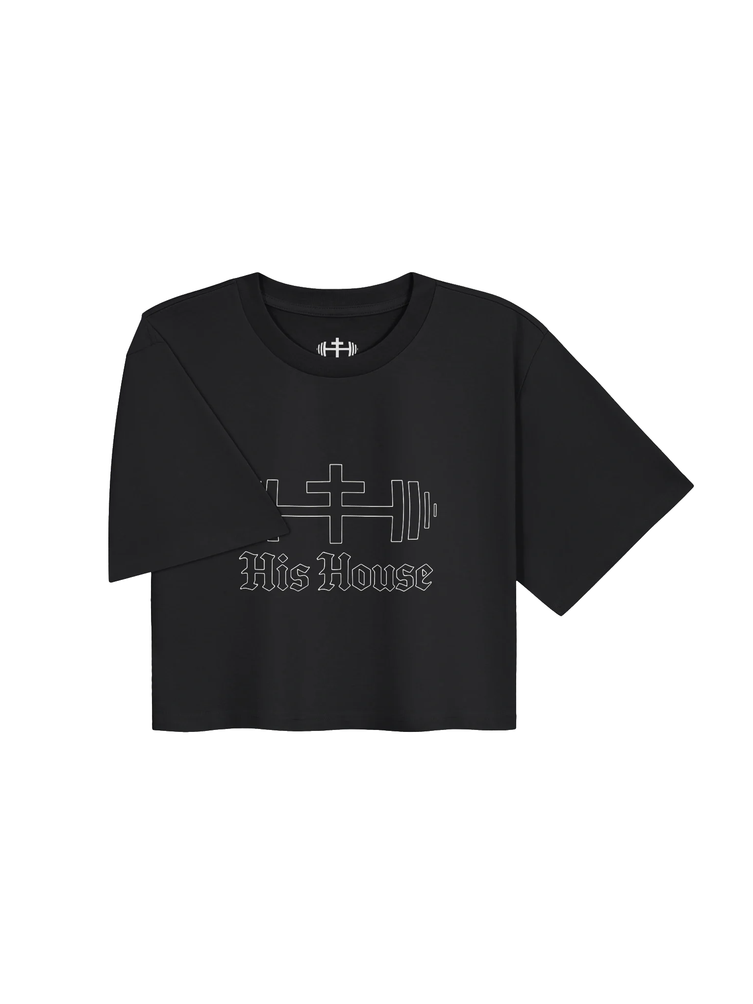 His House Womens Classic Crop Tee - Black/Navy by His House