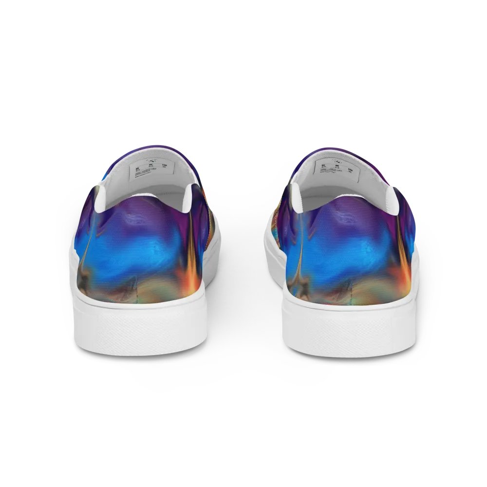 Colorful Pattern Womens Canvas Slip-On Shoes | Rainbow Pattern Shoes product image (4)