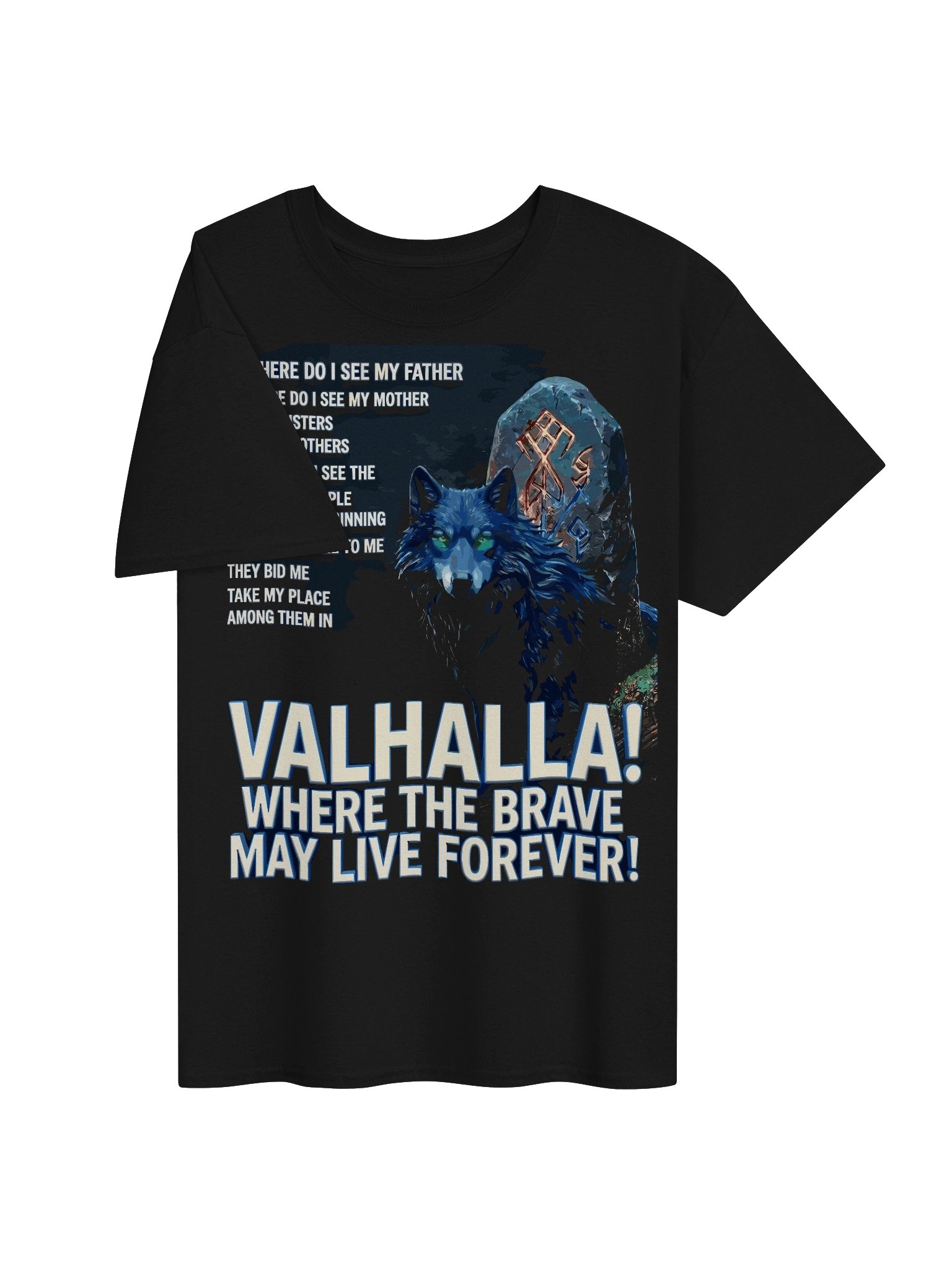 Valhalla Brave Wolf Graphic Tee product image (3)
