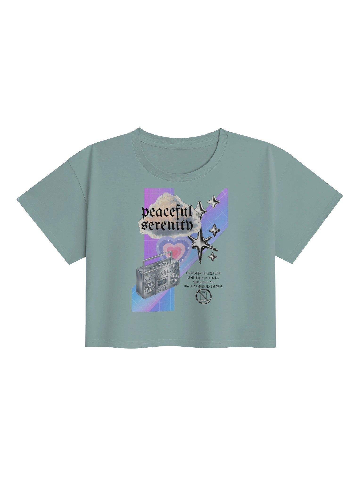 Peaceful Serenity Retro Goth Crop Top product image (3)