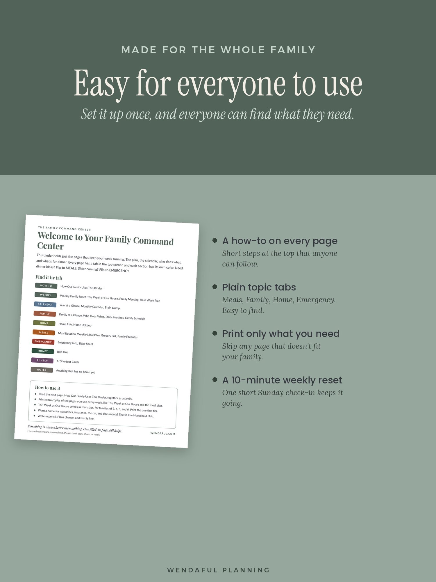 The Family Command Center | Printable Family Binder product image (4)