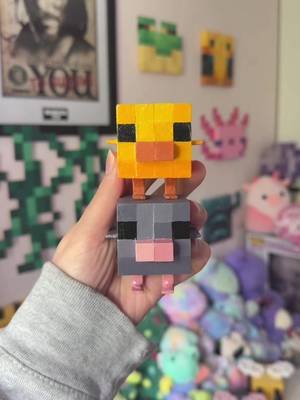 I made the grey Minecraft baby Chicken!! Should I make the third variant?? #Minecraft #TinyTakeover #minecraftart #gaming #craft 