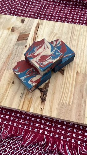 USA 250 soap now available on our Etsy shop! Link in the comment! #america250 #usa #goattallow #tallowsoap