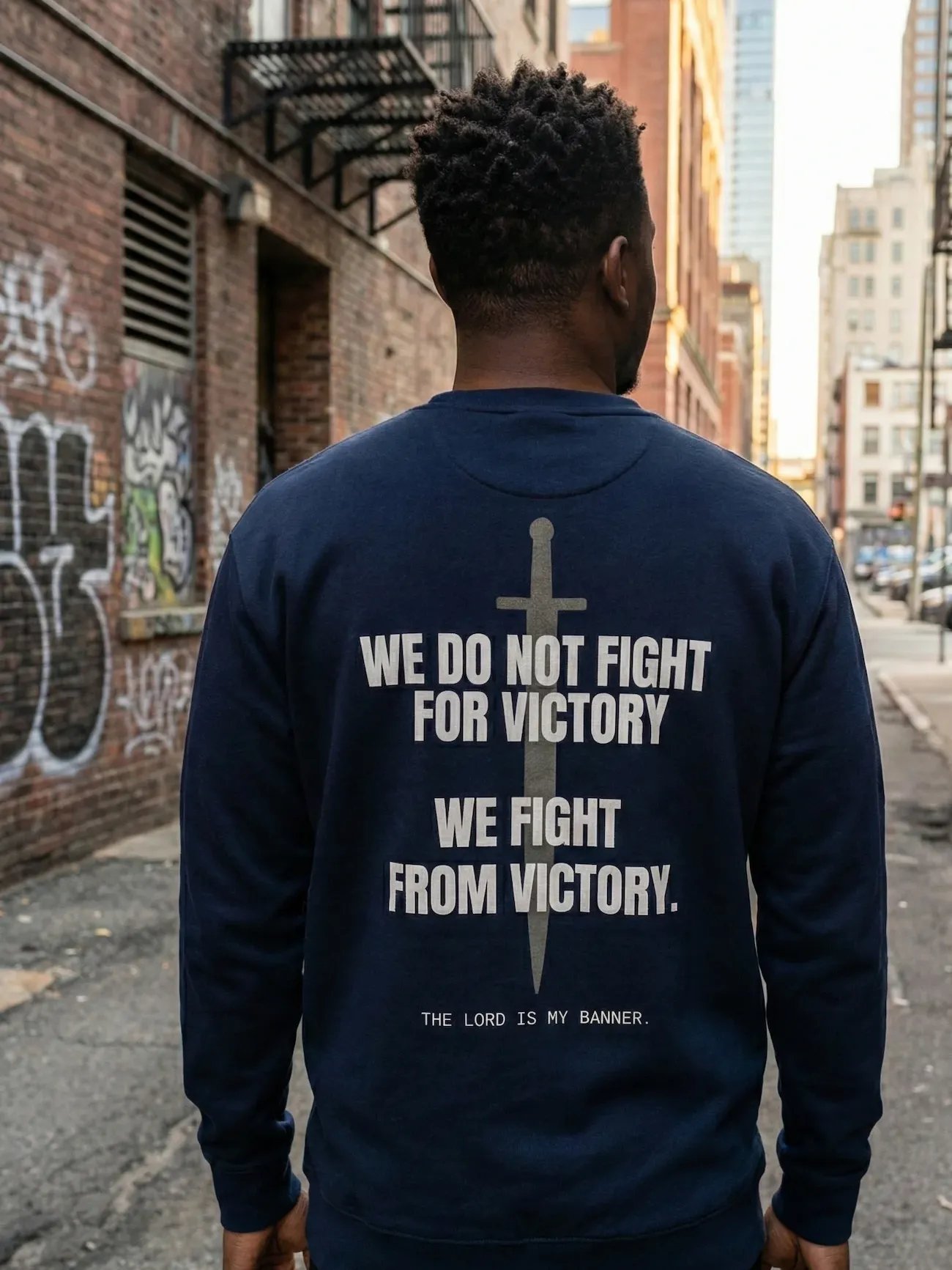 Jehovah Nissi "Victory Standard" Heavyweight Crewneck product image (4)
