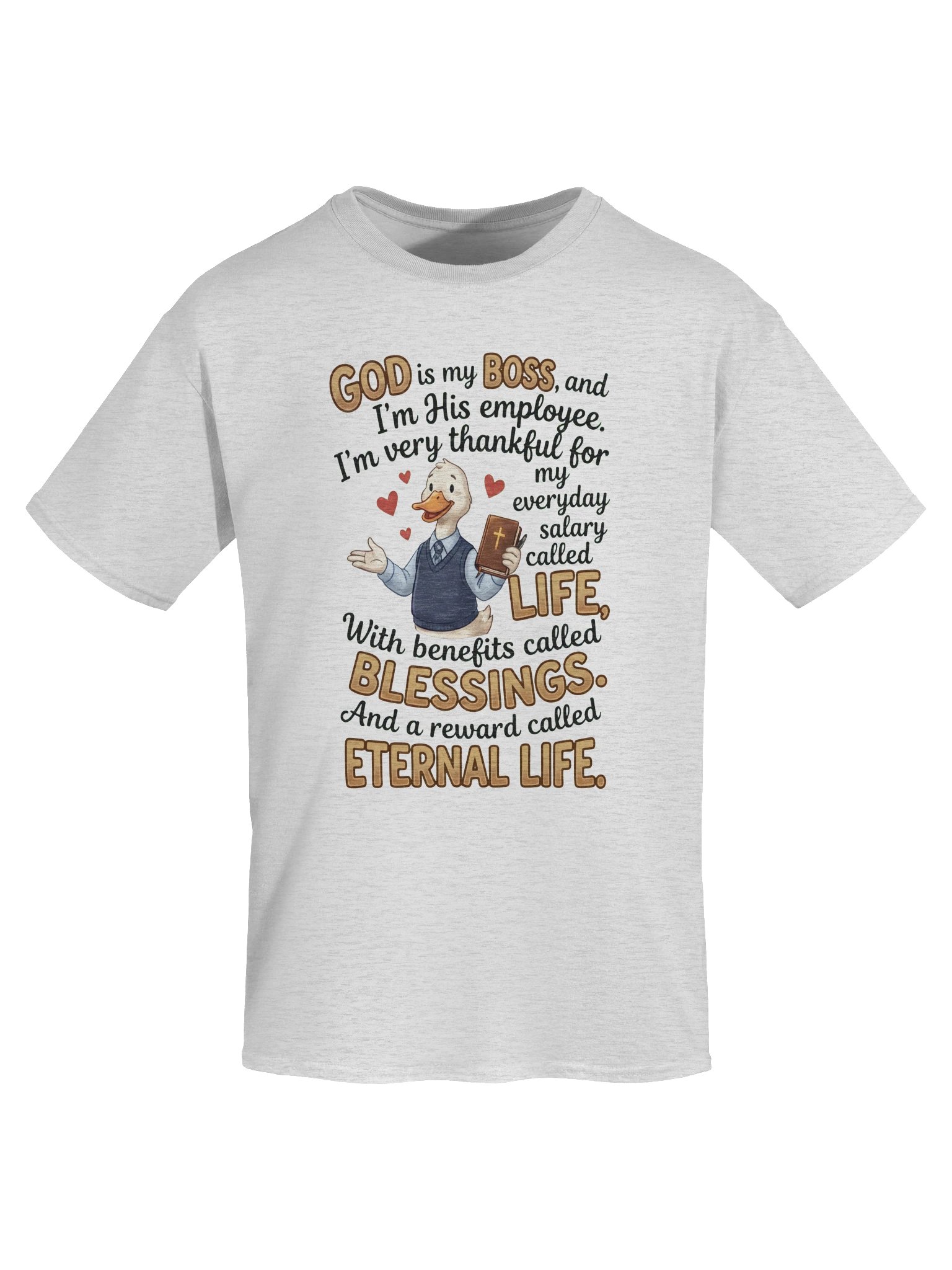God Is My Boss Christian Duck T-Shirt - Faith & Blessings Unisex Tee product image (5)