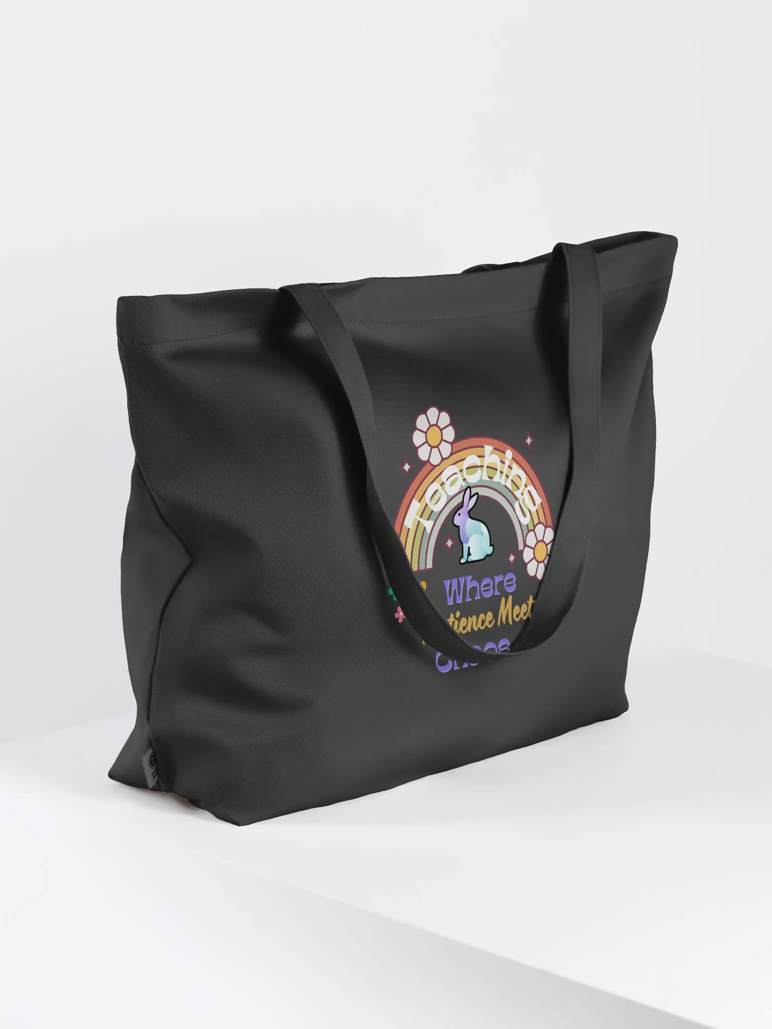 Bunny Teaching Where Patience Meets Chaos, Teachers Eco Tote Bag product image (3)