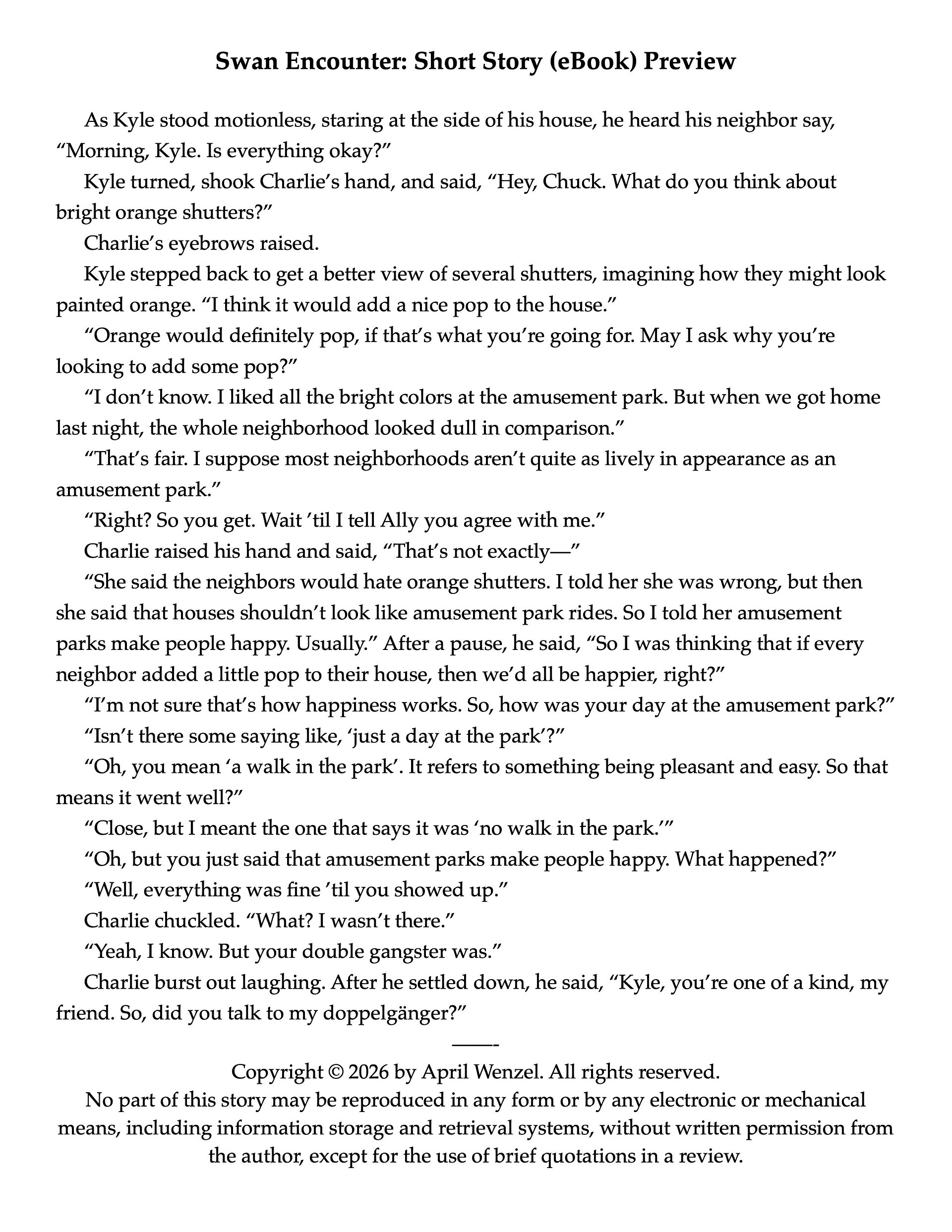 Swan Encounter: Short Story (eBook) product image (2)