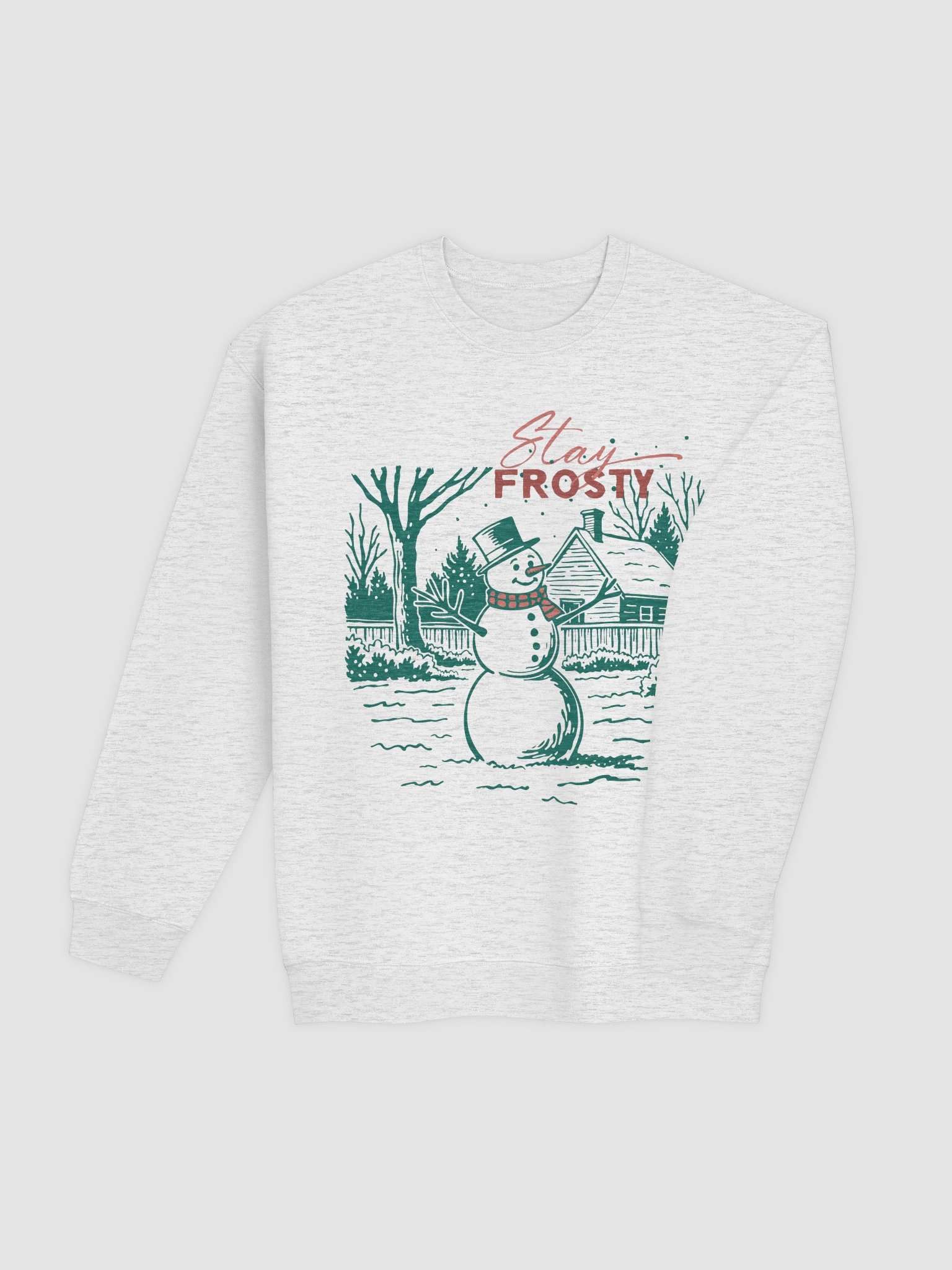 Stay Frosty retro Christmas sweatshirt with a vintage snowman scene product image (20)