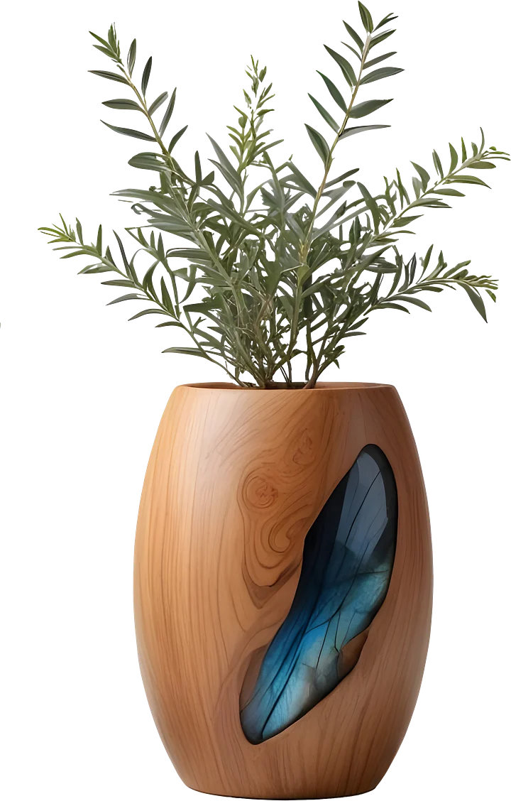 Organic Elegance – Handcrafted Boho Vase PNG product image (1)