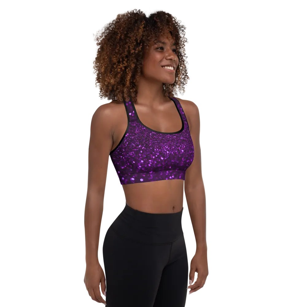 Shimmering Purple Sequin Sports Bra product image (7)