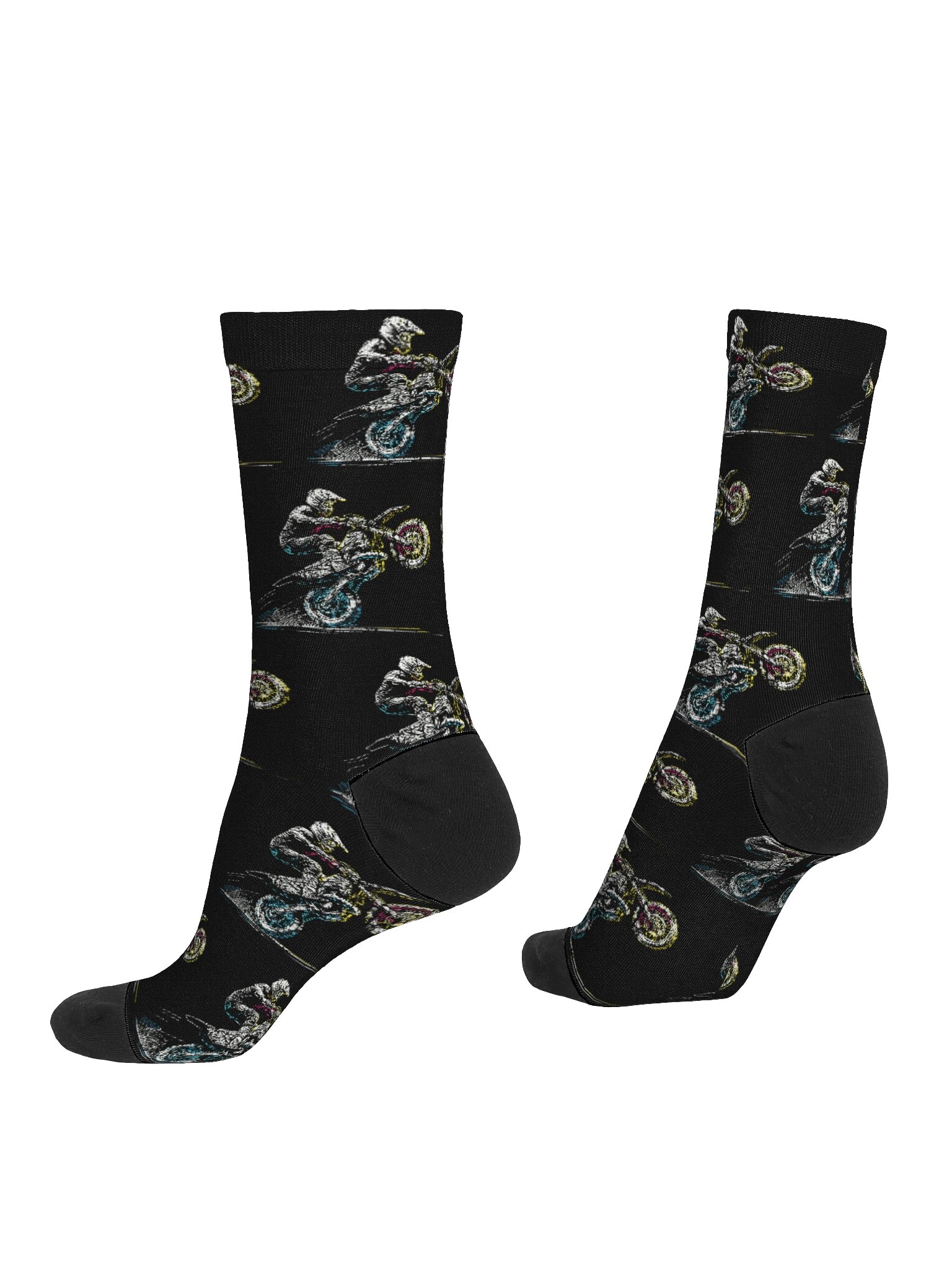 Dirt Bike Rider Retro Motorcycle Motocross Awesome Socks product image (4)