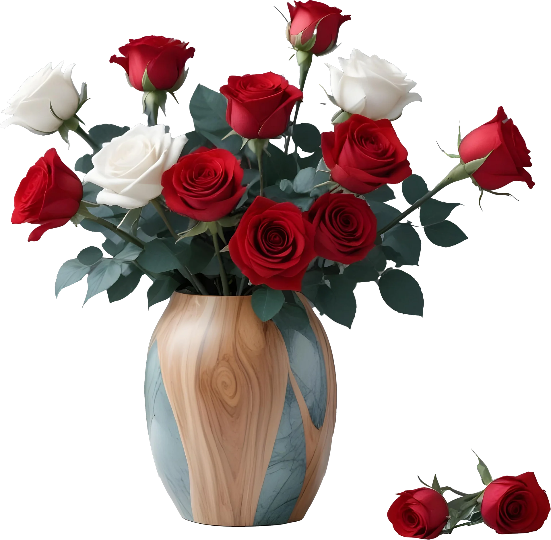 Eternal Romance – Natural Elegance Rose Vase PNG product image (1)