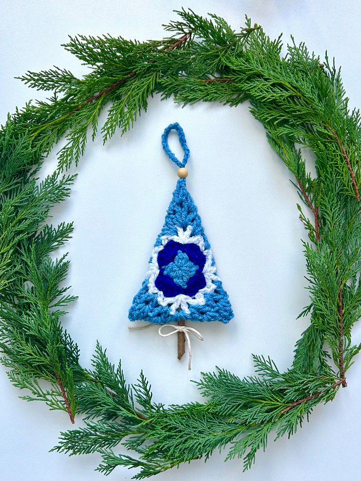 Crochet Granny Square Christmas Tree Hanging Decoration PDF Crochet Pattern product image (1)