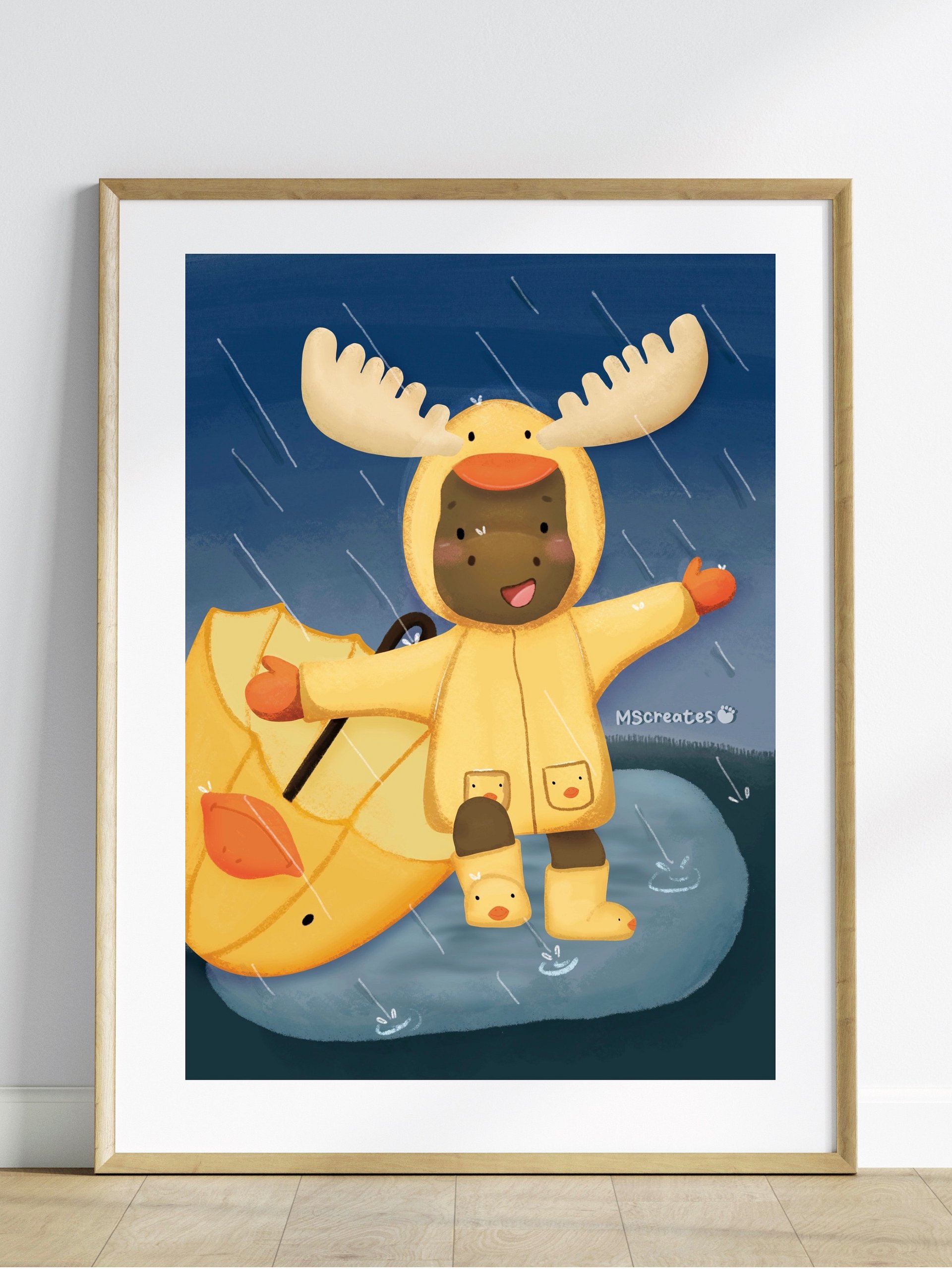 Moose Splashing in the Rain Print product image (1)