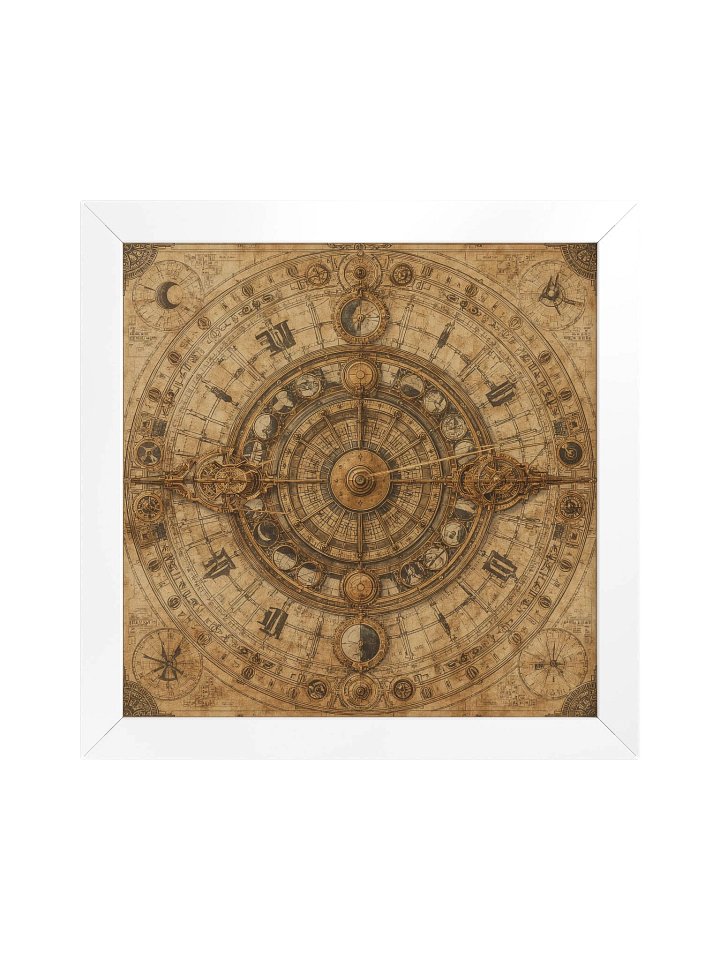 The Chronos Engine – Framed Square Poster (White Frame) product image (1)