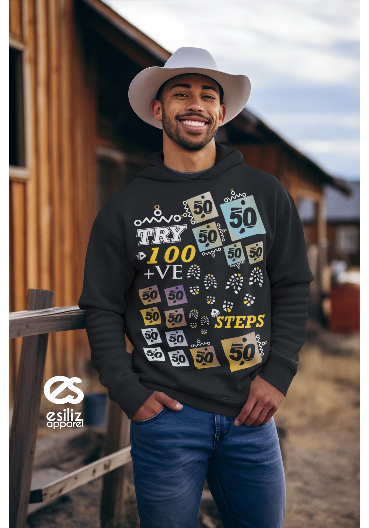 esiliz 50 and 100 Urban Grid Hoodie product image (5)
