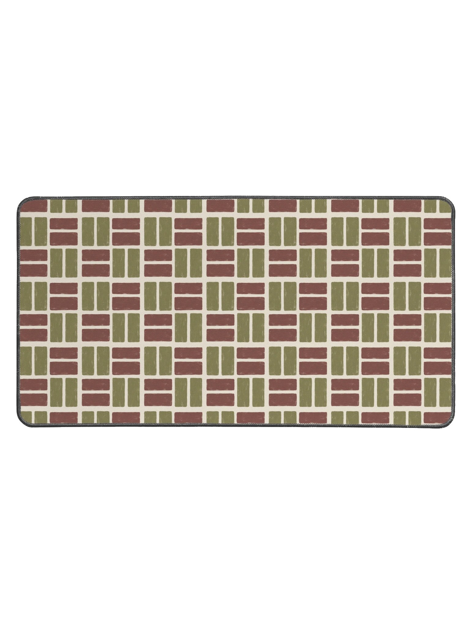 Olive Weave Desk Mat — Olive & Burgundy Check product image (1)
