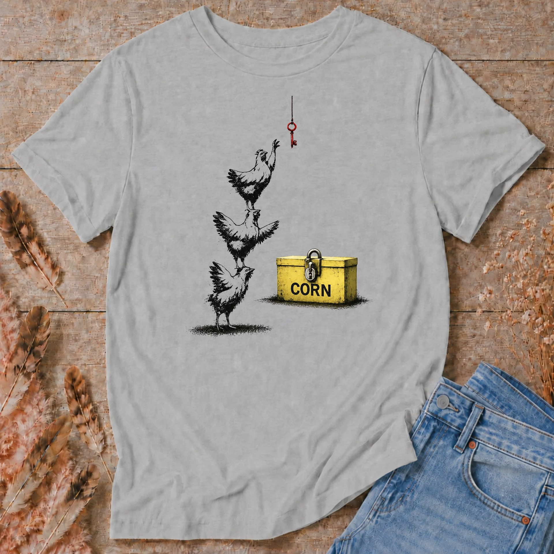 Three Chickens, One Key T-Shirt product image (1)