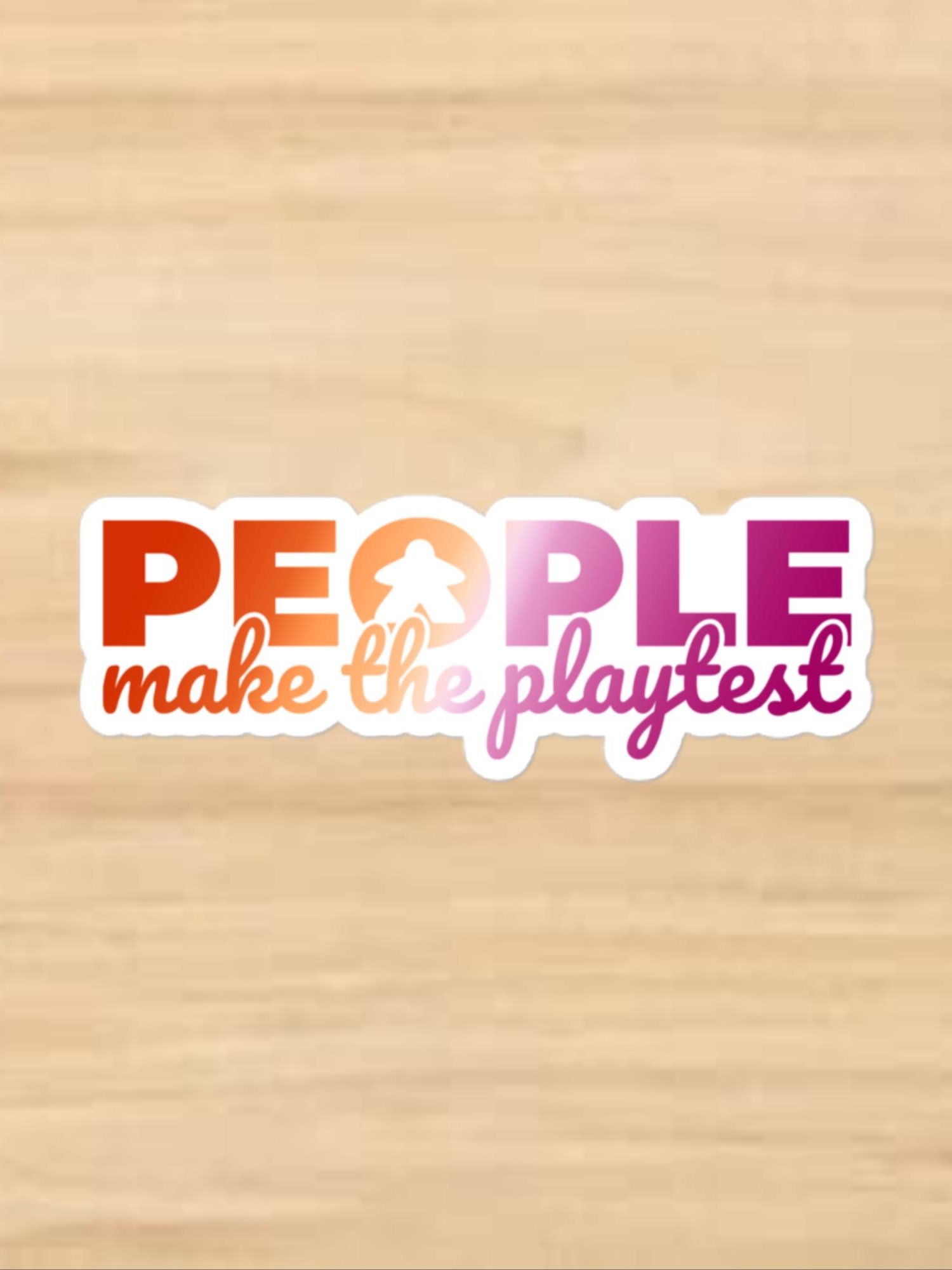 Little Meeple Lesbian Pride PMTP Vinyl Sticker product image (1)