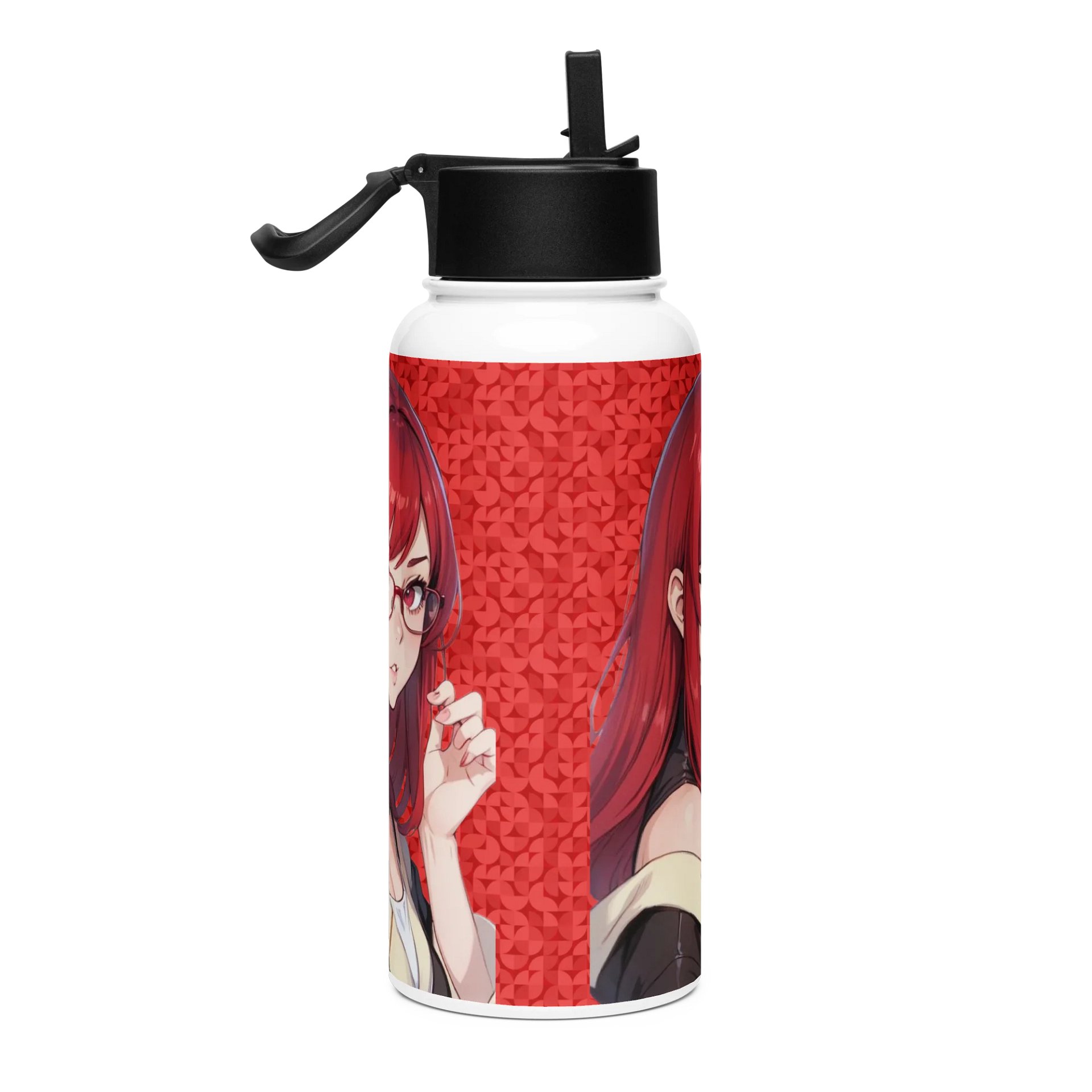 (Red WAIFU) K Stainless Steel Water Bottle with a Straw Lid product image (4)