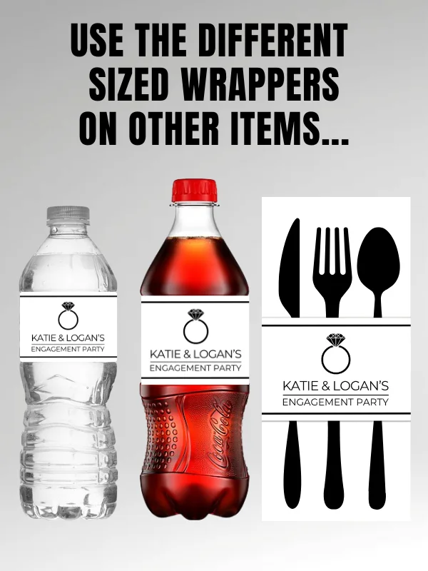 Wedding / Engagement Party Water Bottle Wrappers product image (4)